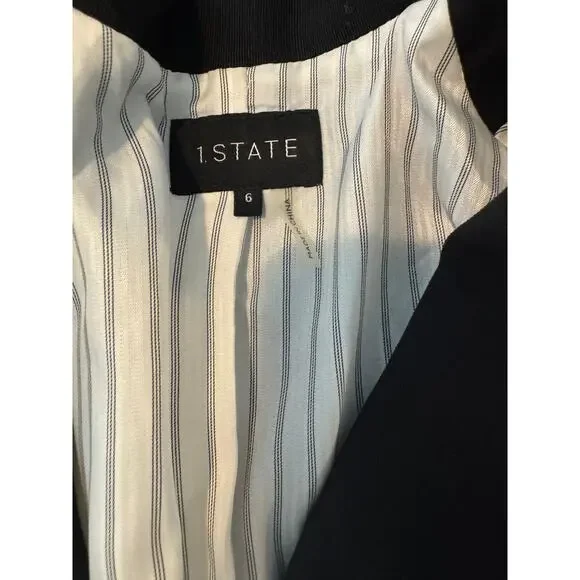 1.State One Button Stretch Crepe Blazer-Size 6 - Picture 6 of 6